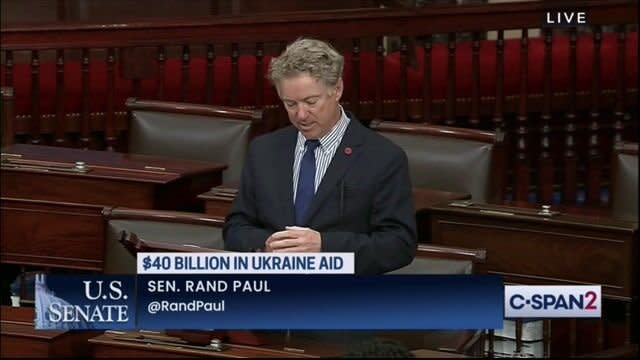 Sen. Rand Paul (R-KY) calls $40 billion military aid package to Ukraine a "gift”..