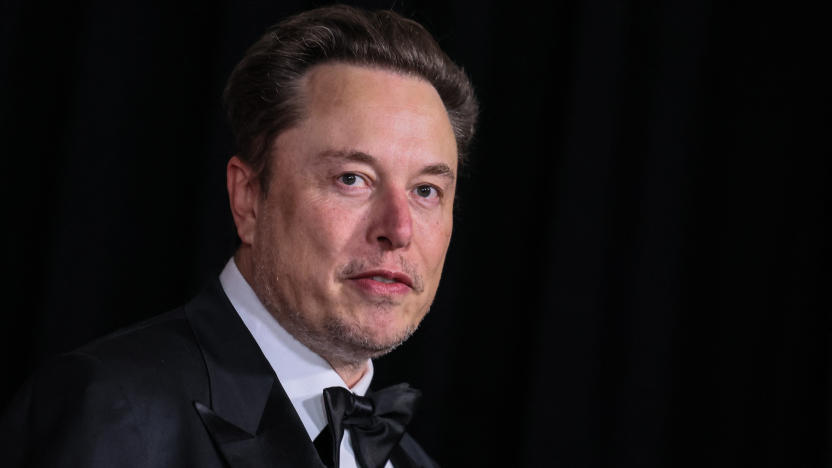 South African businessman Elon Musk arrives at the Tenth Breakthrough Prize Ceremony at the Academy Museum of Motion Pictures in Los Angeles, California, on April 13, 2024. (Photo by ETIENNE LAURENT / AFP) (Photo by ETIENNE LAURENT/AFP via Getty Images)