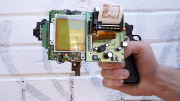 Game Boy camera gun prints when you shoot