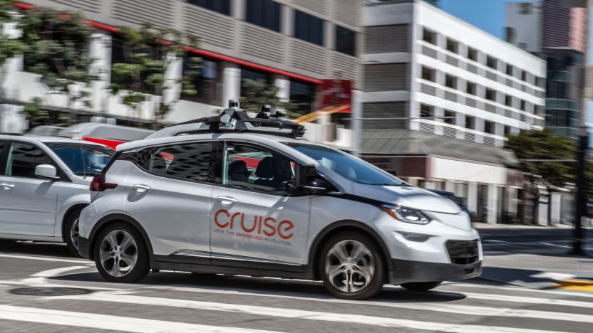 02 May 2019, US, San Francisco: A self-propelled car of the General Motors company Cruise is on a test drive in downtown San Francisco. Photo: Andrej Sokolow/dpa (Photo by Andrej Sokolow/picture alliance via Getty Images)