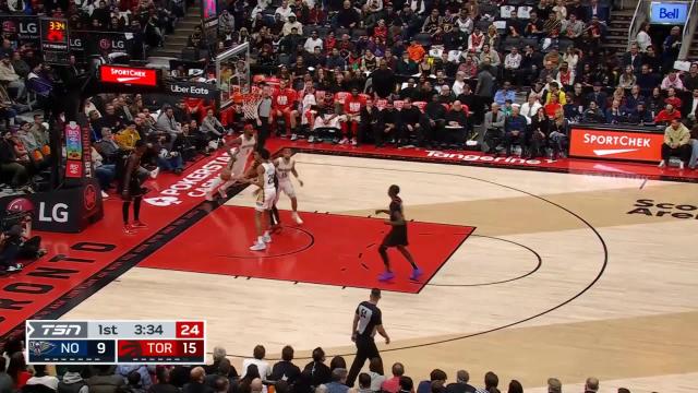 Jose Alvarado with an assist vs the Toronto Raptors