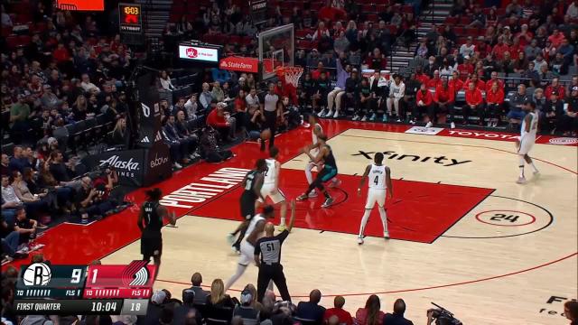 Josh Hart with a block vs the Brooklyn Nets