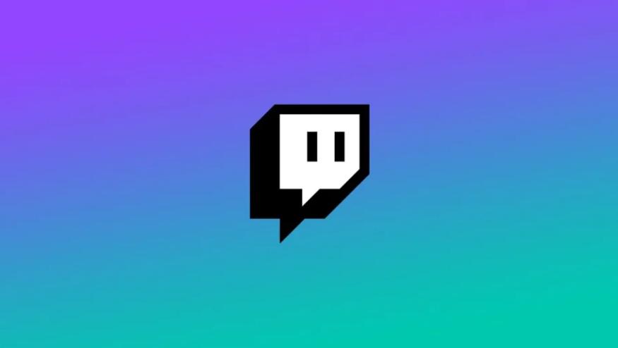 The Twitch logo against a blue and green background