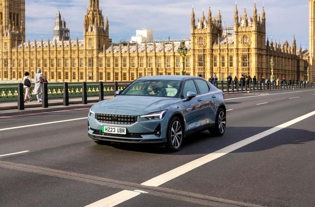 Polestar 2 EV in London for Uber rental through Hertz