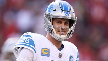 Getty Images - SANTA CLARA, CALIFORNIA - JANUARY 28: Jared Goff #16 of the Detroit Lions reacts prior to a game against the San Francisco 49ers in the NFC Championship Game at Levi's Stadium on January 28, 2024 in Santa Clara, California. (Photo by Ezra Shaw/Getty Images)
