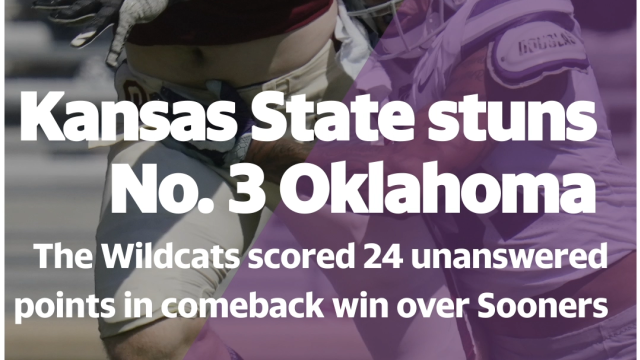 Kansas State scores 24 straight to top No. 3 Oklahoma 38-35