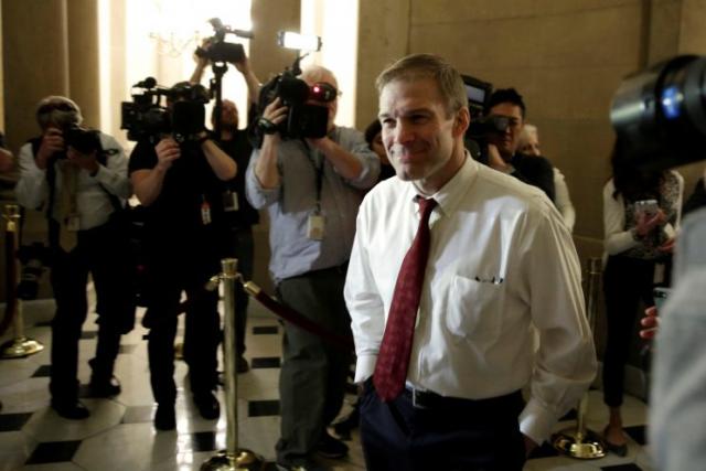Rep. Jim Jordan, a Freedom Caucus leader, walks into the speaker's office on Capitol Hill last week.