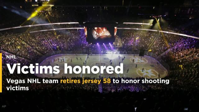 Vegas NHL team retires jersey 58 to honor shooting victims