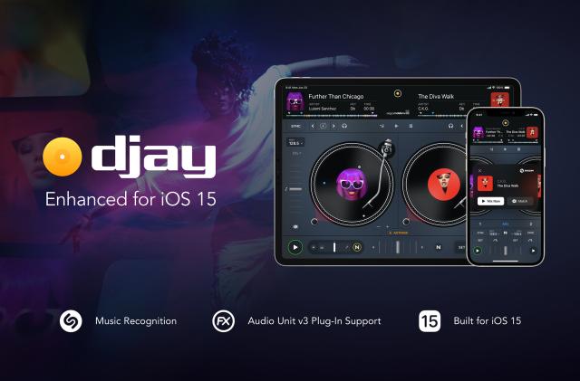 Algoriddim's djay iOS app uses Shazam to recognize and sync live music