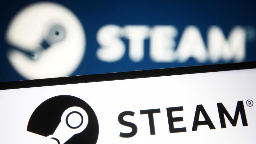 UKRAINE - 2021/07/24: In this photo illustration a Steam logo of a video game digital distribution service is seen on a smartphone and a pc screen. (Photo Illustration by Pavlo Gonchar/SOPA Images/LightRocket via Getty Images)