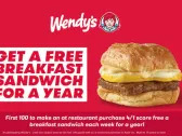 We Aren't Foolin': Tri-State Area Wendy's Restaurants Offer FREE Wendy's Breakfast Sandwiches for One Year!