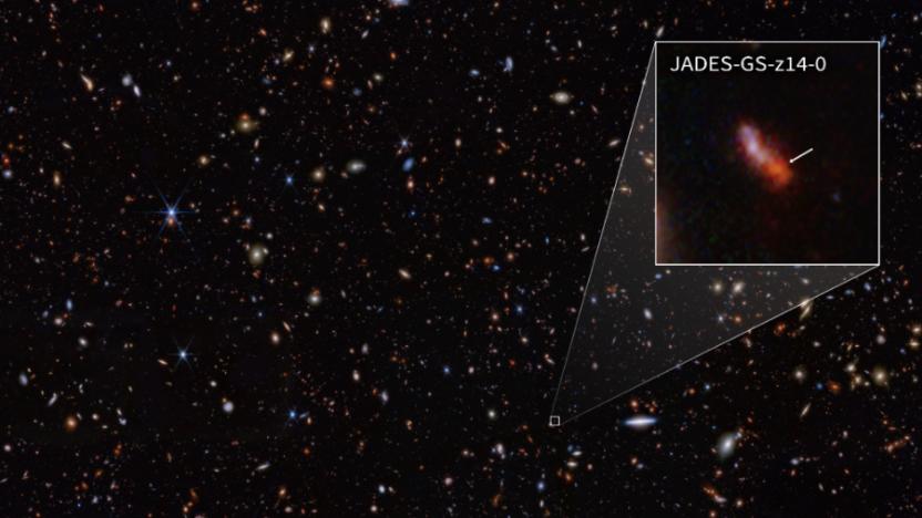 An image of the oldest galaxy. 