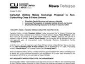 Canadian Utilities Makes Exchange Proposal to Non-Controlling Class B Share Owners