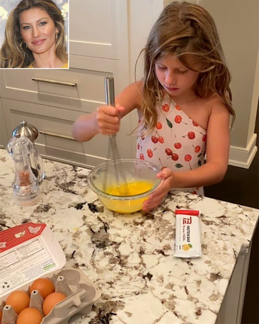 Gisele Bündchen Shares Adorable Photo Of Daughter Vivian 8 Making Breakfast Miss Independent