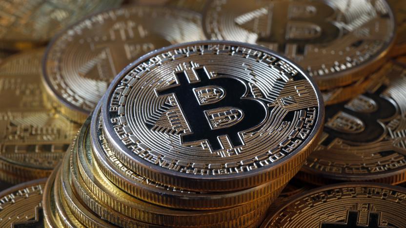 PARIS, FRANCE - OCTOBER 21: In this photo illustration, a visual representation of the digital Cryptocurrency, Bitcoin is on display on October 21, 2021 in Paris, France. The value of Bitcoin (BTC) has exceeded the threshold of 66,895 dollars for the first time in his history. Cryptocurrency, which traded for less than a dollar 12 years ago, peaked on Thursday at around $ 66,895, its all-time high. Bitcoin has increased by over 50% over one month and over 450% over one year. (Photo illustration by Chesnot/Getty Images)