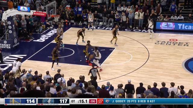 Top last baskets of the periods from Minnesota Timberwolves vs. Golden State Warriors