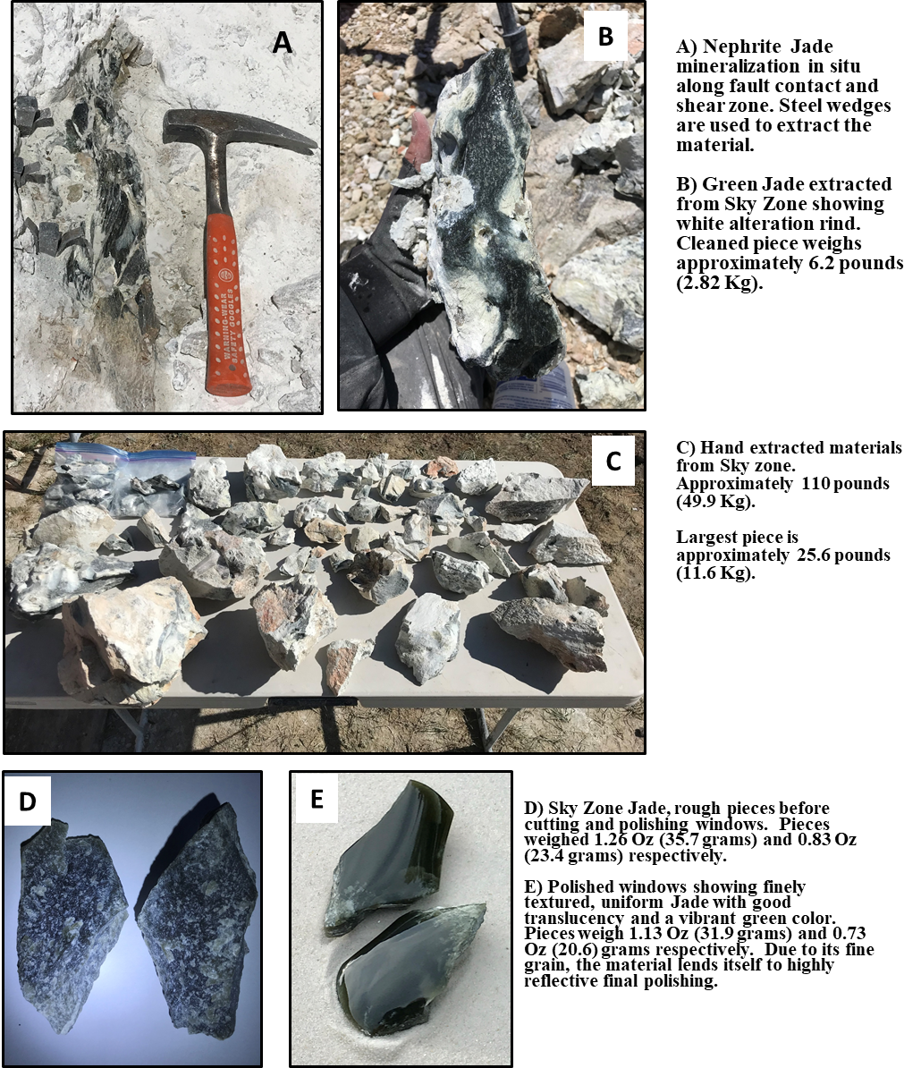 Jade Leader's Wyoming Sky Zone Yields First Documented Bedrock Source