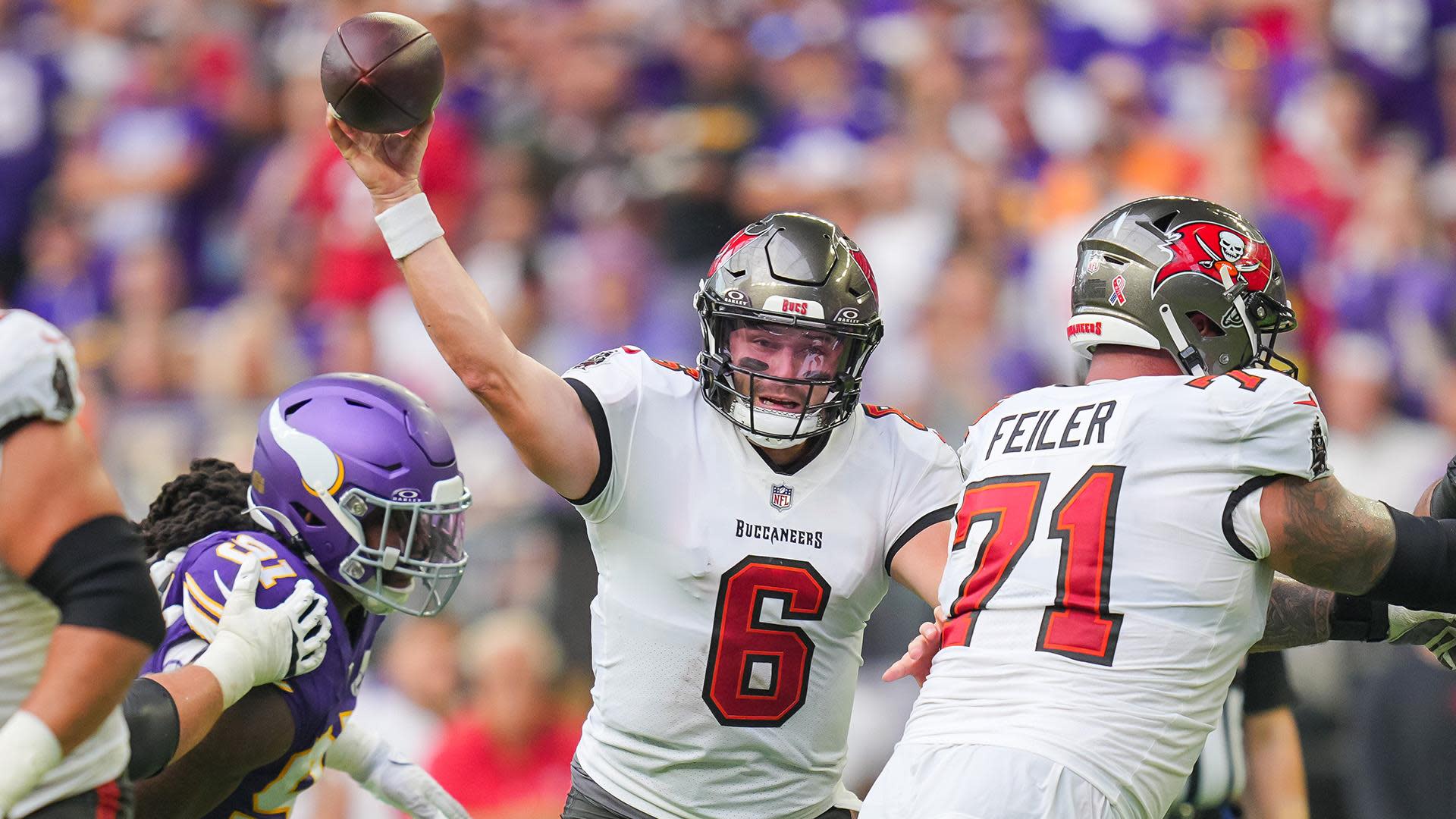 Buccaneers top Vikings 20-17 in home opener, as Baker Mayfield