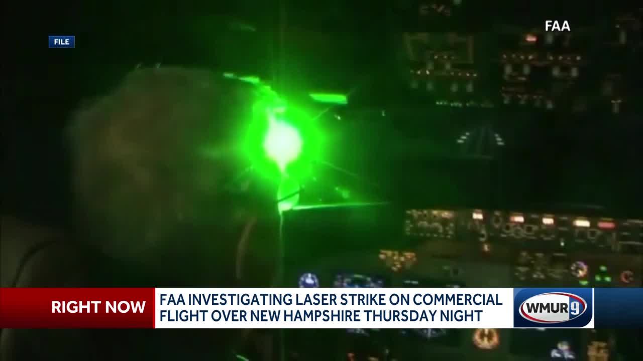 Flight over New Hampshire reports being struck by laser