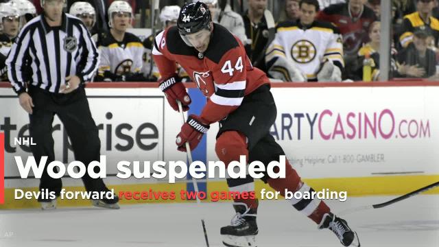 Devils’ Miles Wood suspended two games for boarding