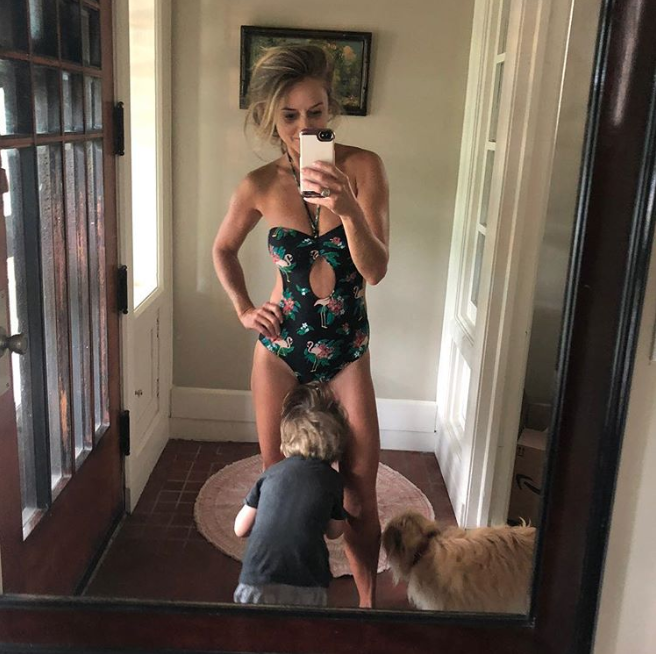 Nicole Curtis Shows Off Fit Physique in Swimsuit Selfie with Son: 'Thi...