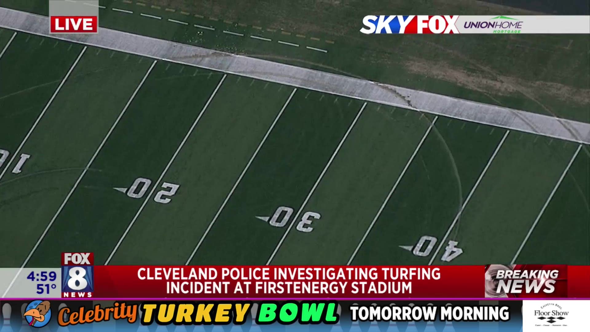 FirstEnergy Stadium field damaged in break-in; Browns making