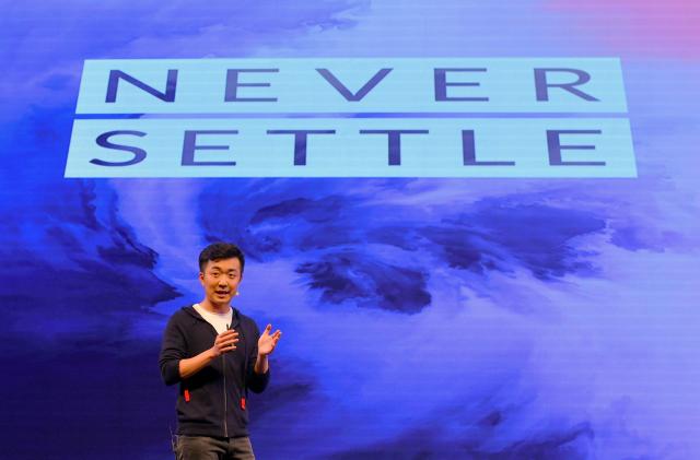 Co-founder and director of the Chinese smartphone maker OnePlus, Carl Pei gestures as he speaks on stage during the launch of their latest OnePlus 7 and the OnePlus 7 Pro during its launch in Bangalore on May 14, 2019. - The  OnePlus 7 series was simultanesously launched globally from three different countries India, US, and Europe. (Photo by MANJUNATH KIRAN / AFP)        (Photo credit should read MANJUNATH KIRAN/AFP via Getty Images)