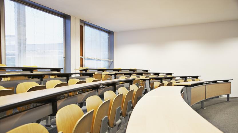 Rows of folding chairs and tables