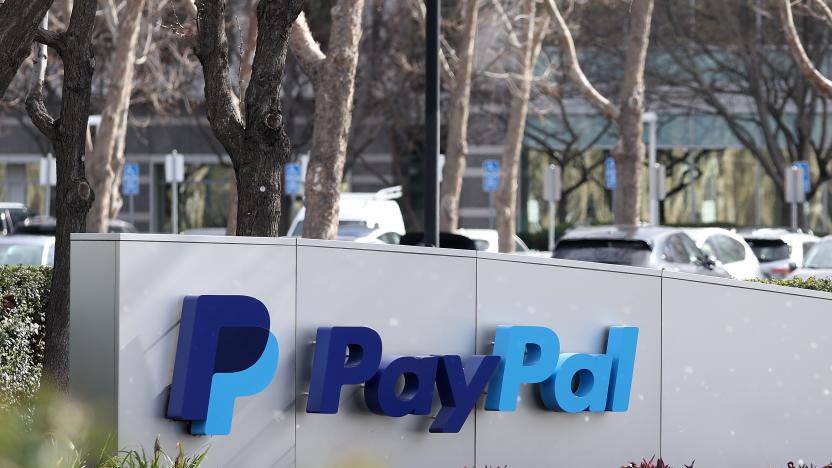 SAN JOSE, CALIFORNIA - JANUARY 30: A PayPal sign is seen at its headquarters on January 30, 2024 in San Jose, California. PayPal announced plans to lay off 2,000 employees or 7 percent of its workforce. (Photo by Justin Sullivan/Getty Images)