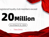 Tims China Surpasses 20 Million Loyalty Club Members