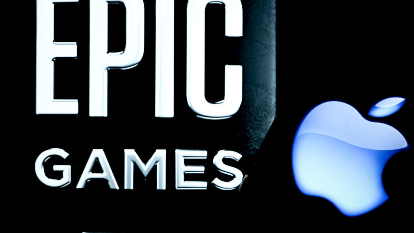 ANKARA, TURKIYE - JUNE 20: The logo of Epic Games is displayed next to the logo of Apple in Ankara, Turkiye on June 20, 2023. (Photo by Arda Kucukkaya/Anadolu Agency via Getty Images)