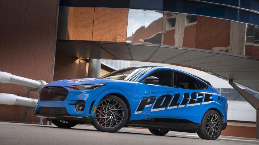 To demonstrate that a vehicle with an electric powertrain can deliver strong performance and stand up to demanding police duty cycles, the company is submitting an all-electric police pilot vehicle based on the 2021 Mustang Mach-E SUV for testing as part of the Michigan State Police 2022 Model Year Police Evaluation on Sept. 18 and 20. Graphics on vehicle not available for sale.