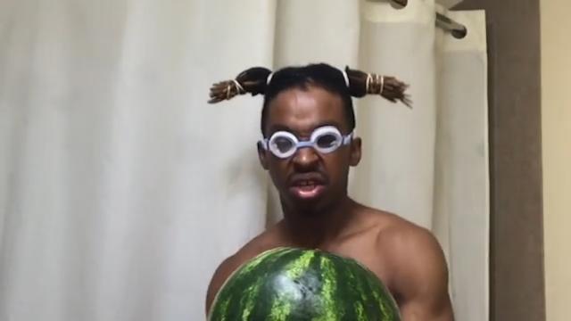 funny black man watermelon