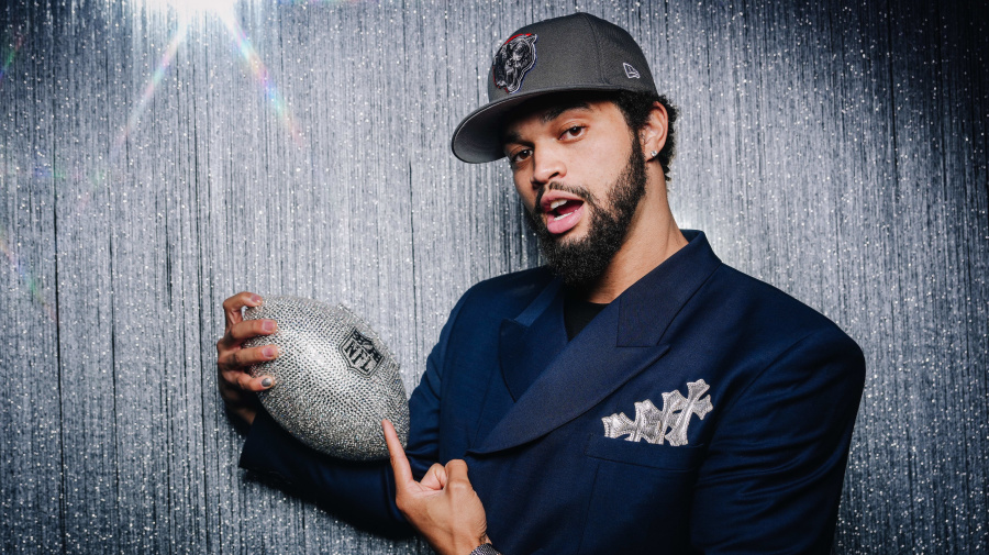 Getty Images - DETROIT, MI - APRIL 25:  (EDITOR'S NOTE: Image has been taken using a Star Effect Filter) Quarterback Caleb Williams of USC poses for portraits after being selected first overall in the 2024 NFL draft at Campus Martius Park and Hart Plaza on April 25, 2024 in Detroit Michigan. (Photo by Todd Rosenberg/Getty Images)