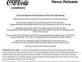 Coca-Cola Reports Fourth Quarter and Full-Year 2023 Results