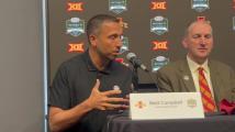 Iowa State football coach Matt Campbell discusses the Cyclones' 2025 game in Ireland