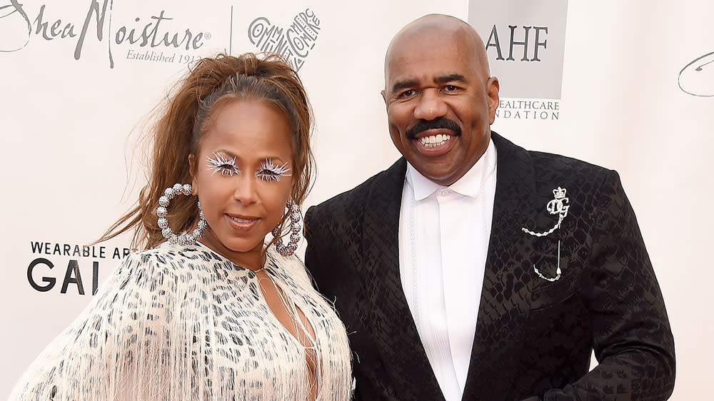 Steve Harvey's Wife Marjorie Enjoys Vacation in Hermès Fuzzy Slippers –  Footwear News