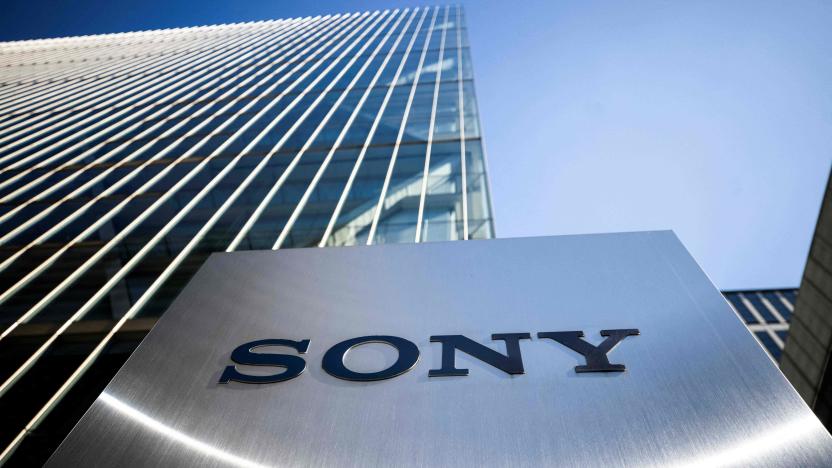 The Sony logo is displayed at an entrance to the company's headquarters in Tokyo on October 28, 2021. (Photo by Behrouz MEHRI / AFP) (Photo by BEHROUZ MEHRI/AFP via Getty Images)