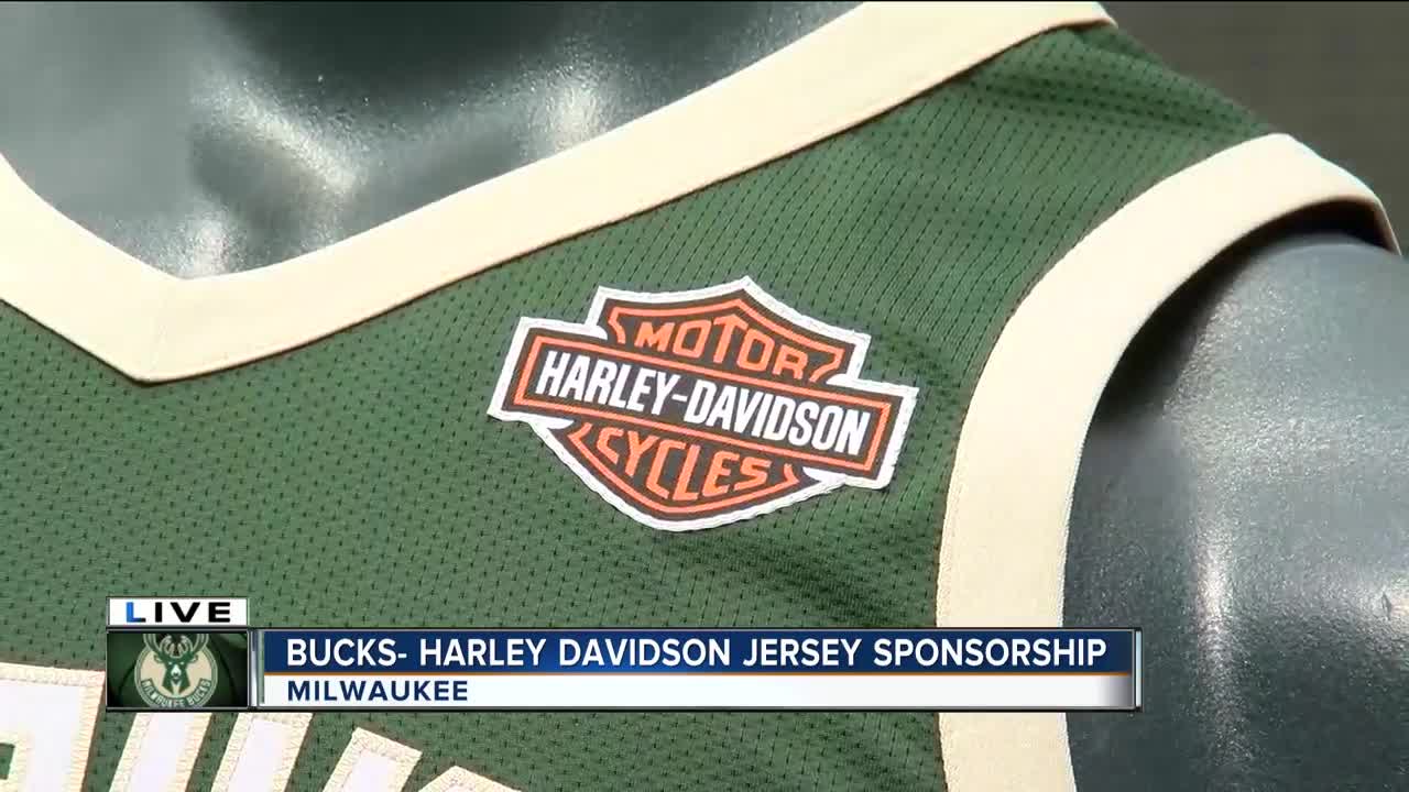 milwaukee bucks jersey with harley logo