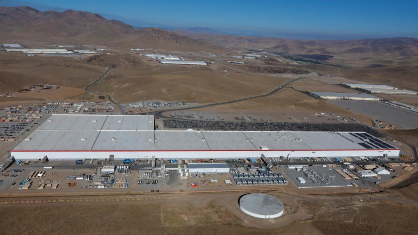 An aerial view of the Tesla Gigafactory near Sparks, Nevada, U.S. August 18, 2018. REUTERS/Bob Strong