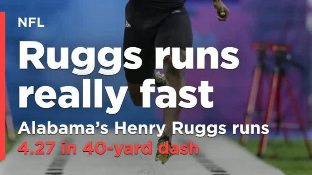 Alabama's Henry Ruggs runs 4.27 in 40-yard dash