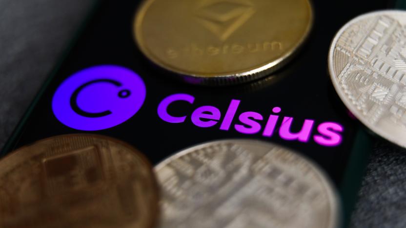 Celsius logo displayed on a phone screen and representation of cryptocurrencies are seen in this illustration photo taken in Krakow, Poland on September 18, 2022. (Photo by Jakub Porzycki/NurPhoto via Getty Images)