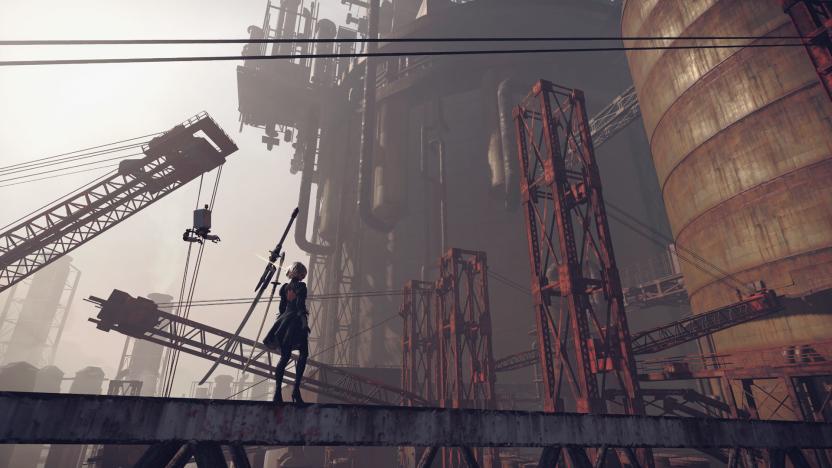 'NieR Automata' centers on 2B, a combat android fighting a mysterious robot army.