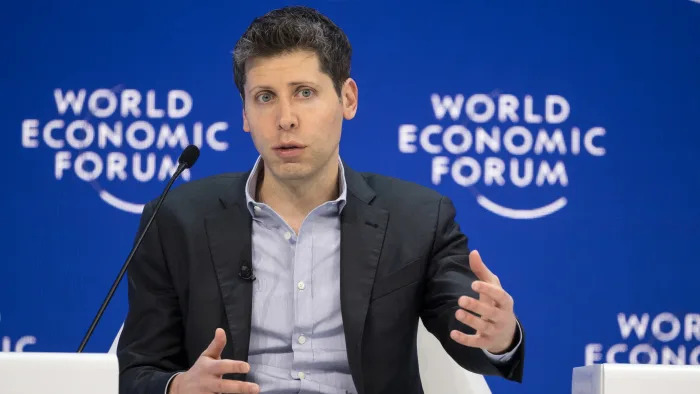 OpenAI CEO Sam Altman gestures during a session of the World Economic Forum (WEF) meeting in Davos on January 18, 2024. (Photo by Fabrice COFFRINI / AFP) (Photo by FABRICE COFFRINI/AFP via Getty Images)