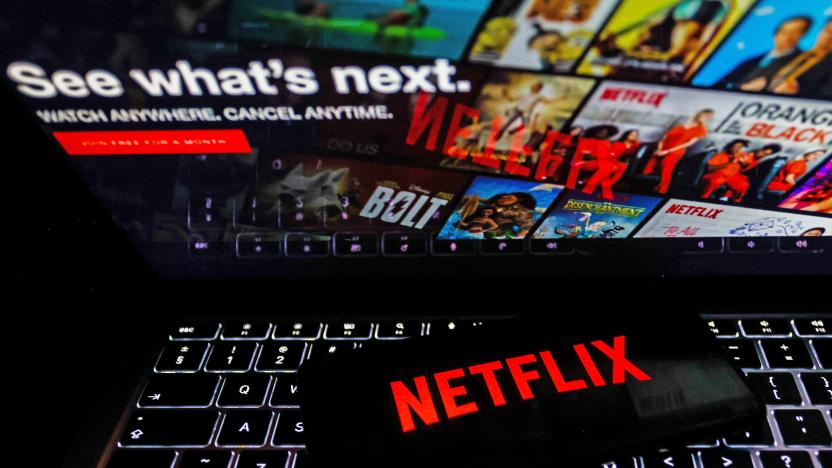 Netflix logo is displayed on a mobile phone screen with Netflix website in a background for illustration photo. Krakow, Poland on January 23, 2023. (Photo by )