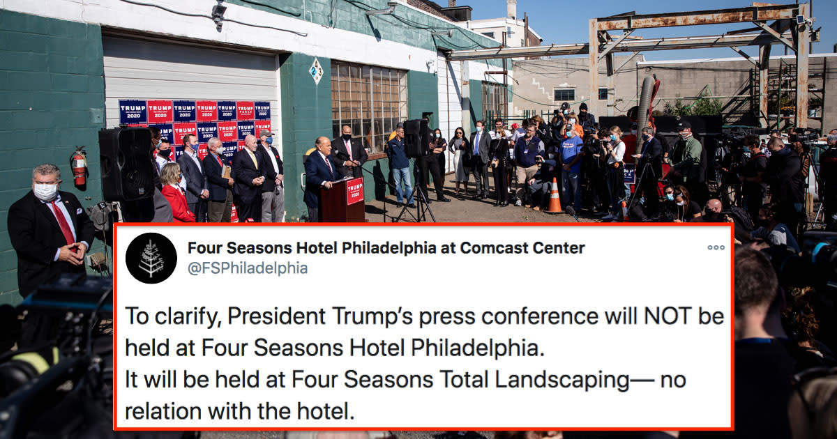 Trump Books Four Seasons Total Landscaping Instead Of Luxury Hotel For Press Conference