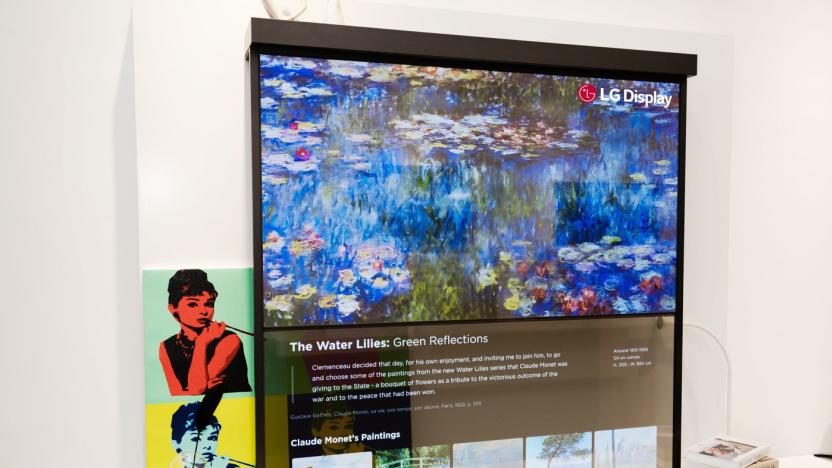 LG Display's latest transparent 'shelf' OLED can show virtual or real art