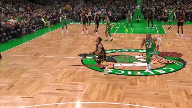 Al Horford with a block vs the Golden State Warriors