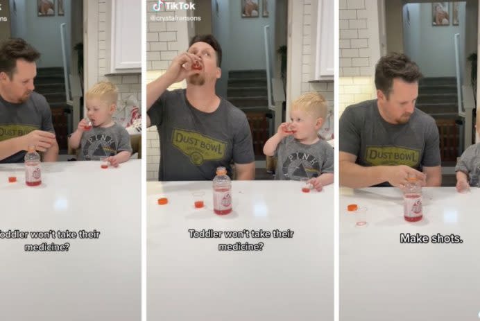 Dad shares funny hack to convince toddlers to take medicine