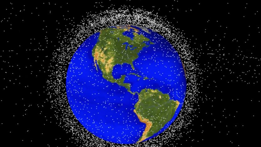 A NASA visualization of debris in low-Earth orbit